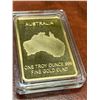 Image 2 : Austrailia one troy ounce .999 find gold CLAD cased wafer bar