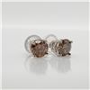 Image 3 : 14K White Gold Diamond(0.8Ct,I1-I2,Brown) Earrings (~weight 0.68g), Made in Canada, Appraised Retail