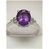 Image 2 : Natural Amethyst & Diamond Oval Cut 10KT GOLD ladies ring with certificate value $3300.00