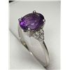Image 3 : Natural Amethyst & Diamond Oval Cut 10KT GOLD ladies ring with certificate value $3300.00