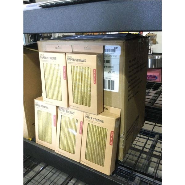 Case of Kikkerland Gold Style Paper Straws