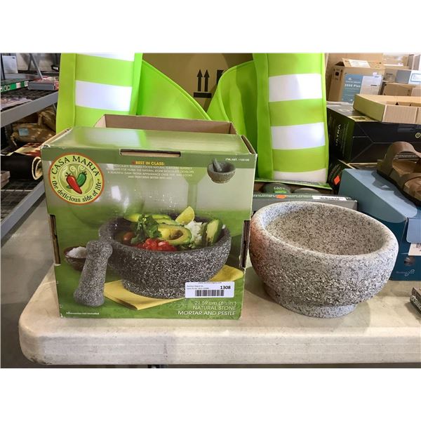 Casa Maria Natural Stone Mortar and Pestle
