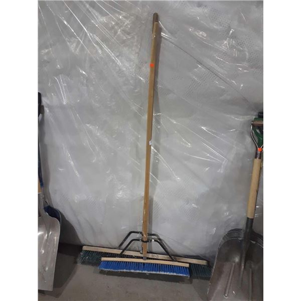 Lot of 2 Push Brooms