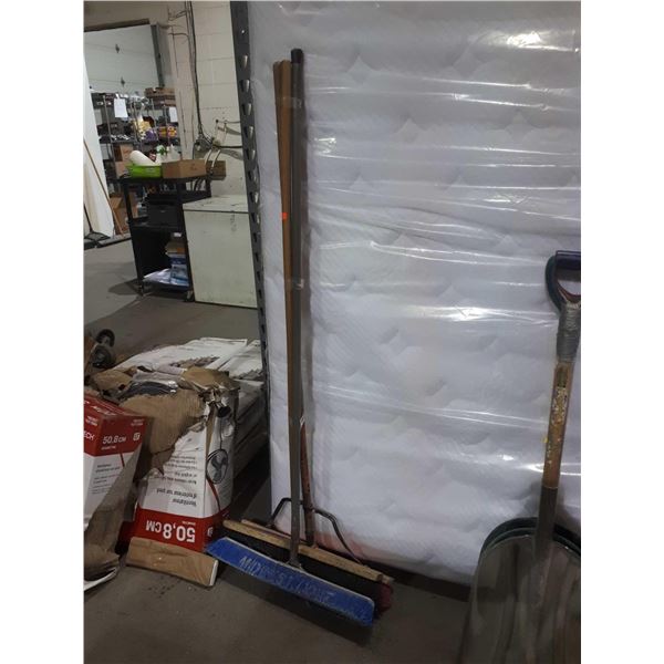 Lot of 3 Push Brooms