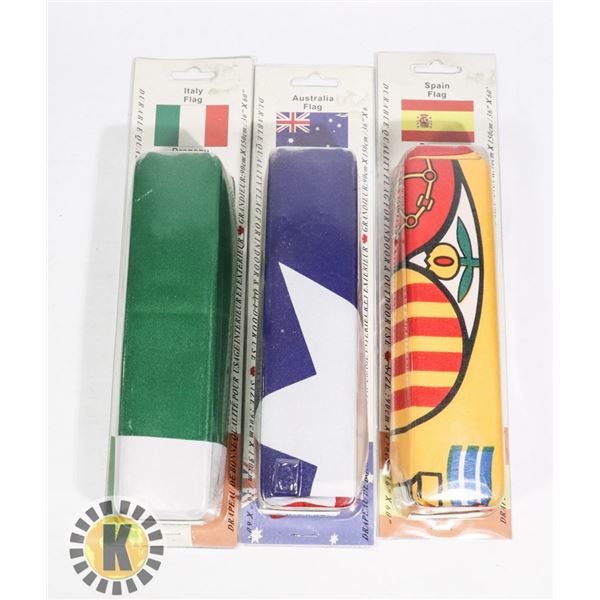 3 FLAGS- AUSTRALIA, SPAIN, ITALY