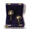 Image 1 : 2 BRASS GOBLETS AND STORAGE CASE