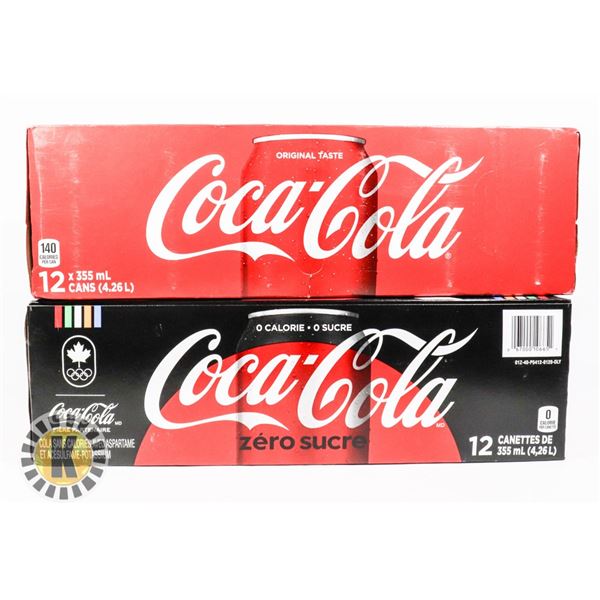 12 PACK OF COCA COLA AND COKE ZERO