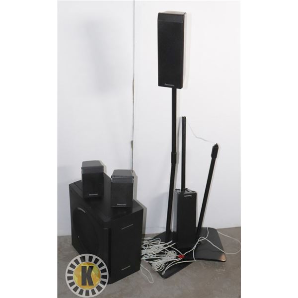BOX OF PANASONIC SURROUND SOUND SPEAKERS -