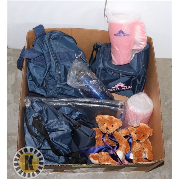 BOX WITH ALL NEW MOLLY MAID ITEMS INCL.