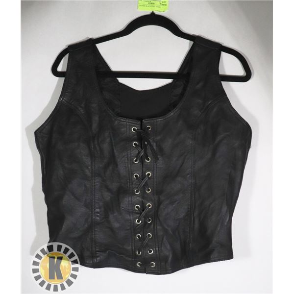 LEATHER BLACK VEST - LADIES SIZE L