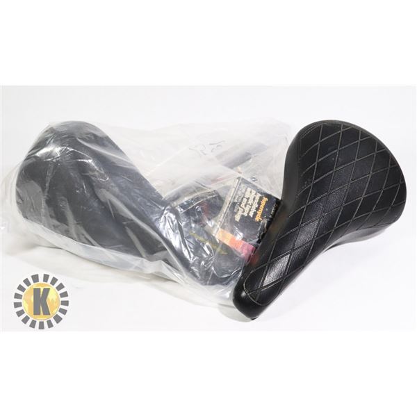 FLAT BOX OF BICYCLE ACCESSORIES- INC SEAT, SADDLE