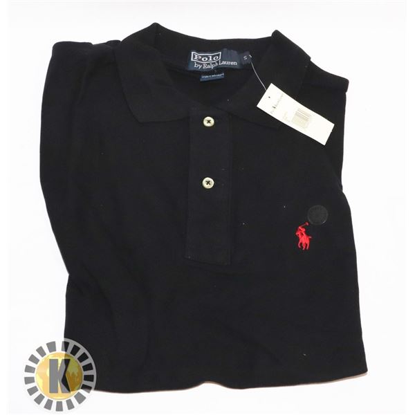 BLACK POLO SHIRT BY RALPH LAUREN   SIZE SMALL