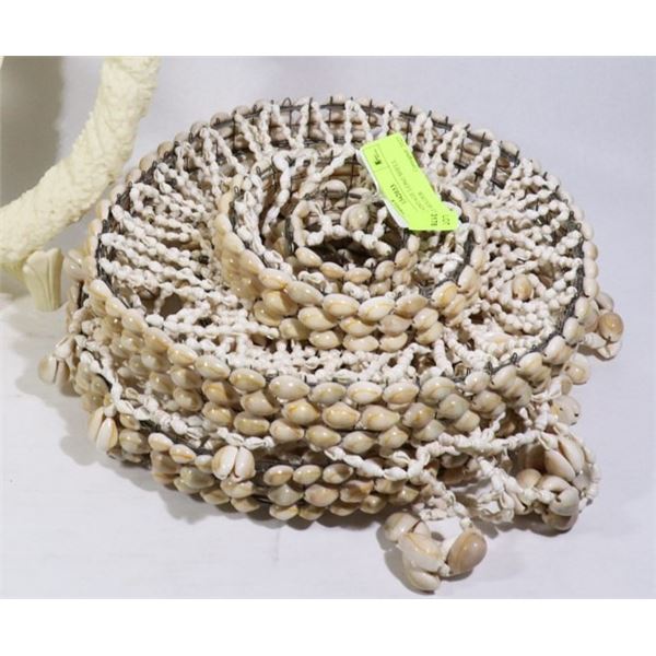 LARGE VINTAGE LONG SHELL PLANT HOLDER