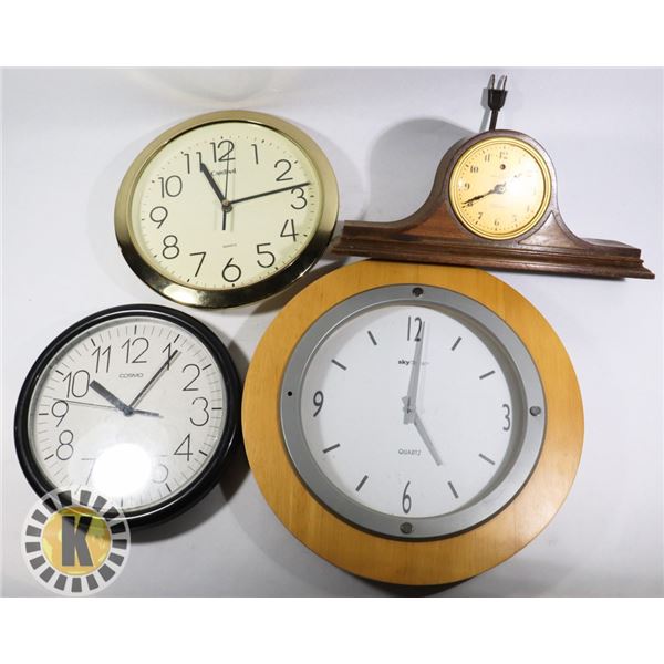 BOX OF DECOR- WALL CLOCKS