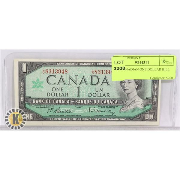 1967 CANADIAN ONE DOLLAR BILL