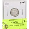 Image 1 : 1910 CANADIAN SILVER 10 CENT COIN