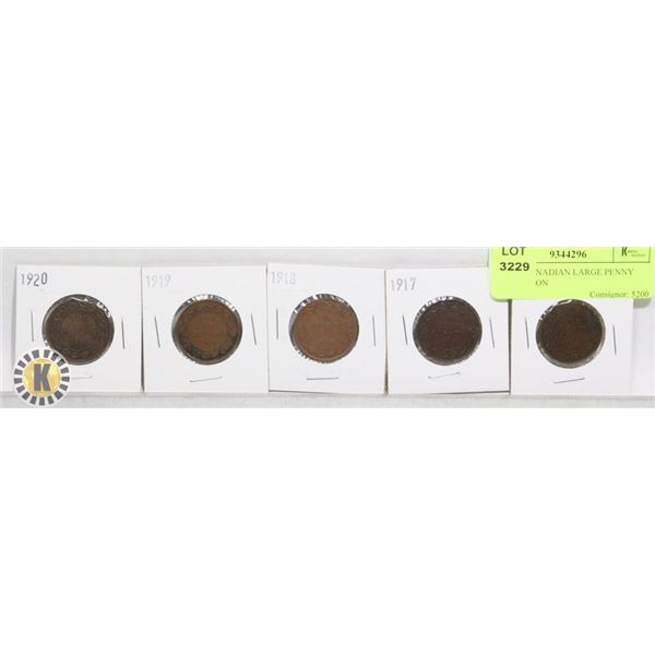 5 COIN CANADIAN LARGE PENNY COLLECTION