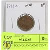 Image 1 : 1941 NEWFOUNDLAND ONE CENT COIN