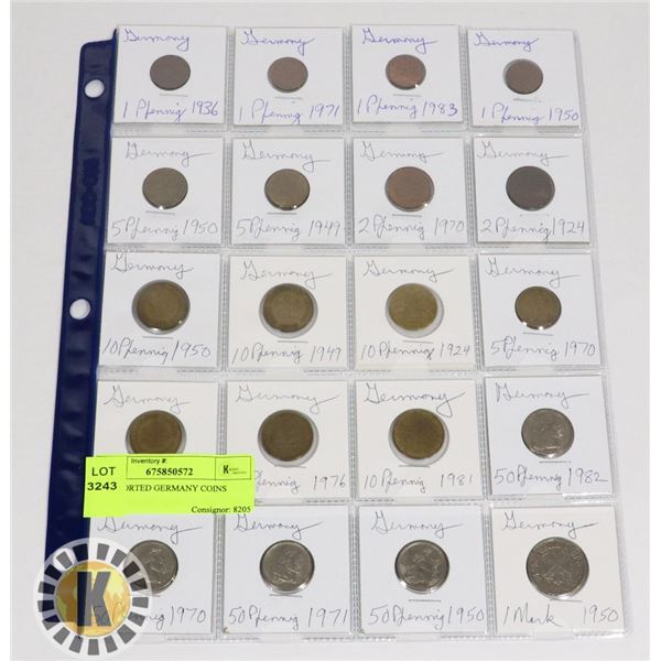20 ASSORTED GERMANY COINS