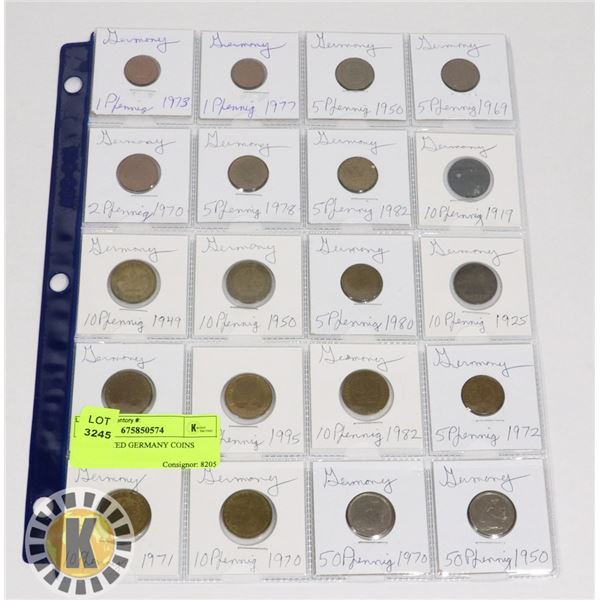 20 ASSORTED GERMANY COINS