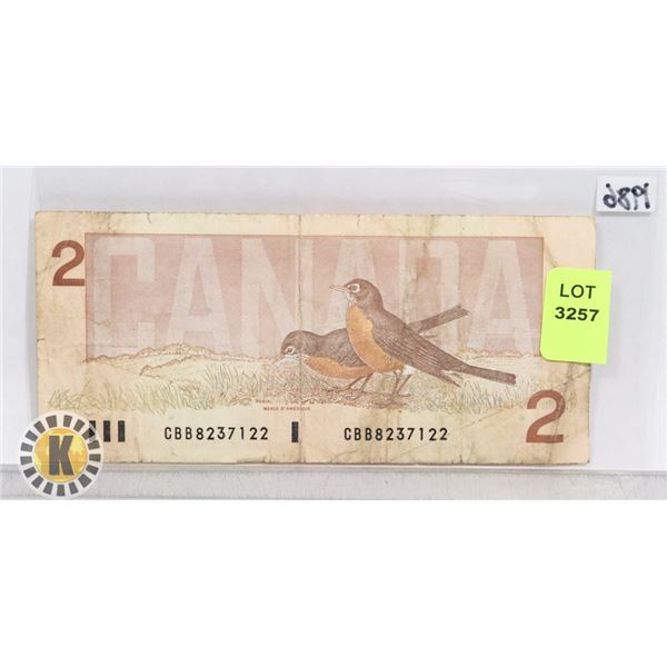 1986 CANADIAN $2 BANK NOTE