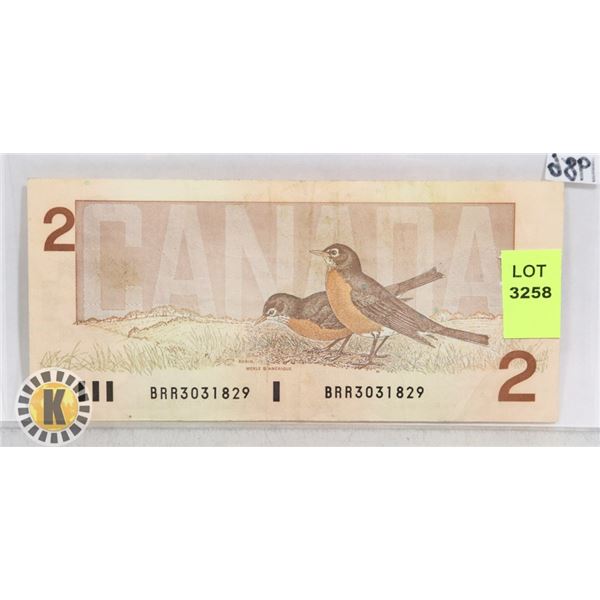 1986 CANADIAN $2 BANK NOTE