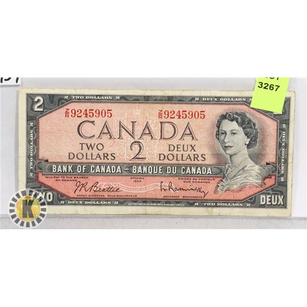 1954 CANADIAN $2 BANK NOTE