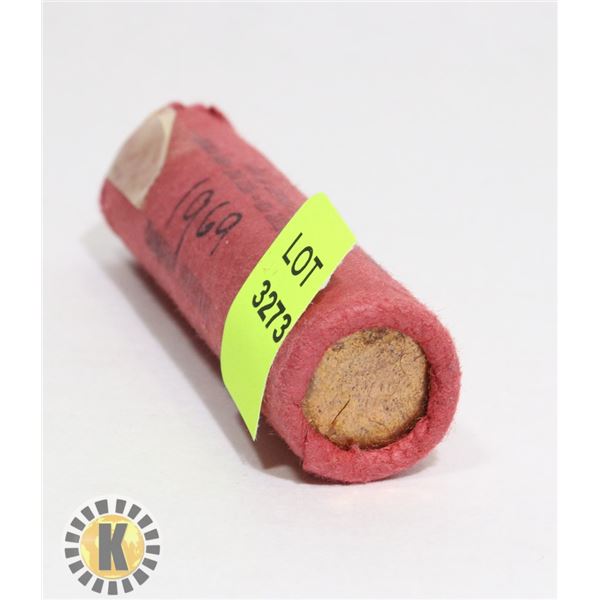 UNCIRCULATED ROLL OF CANADIAN PENNIES 1969