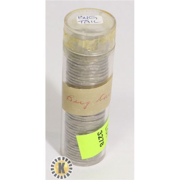 TUBE OF CANADIAN NICKELS, APPEAR TO BE ALL 1957