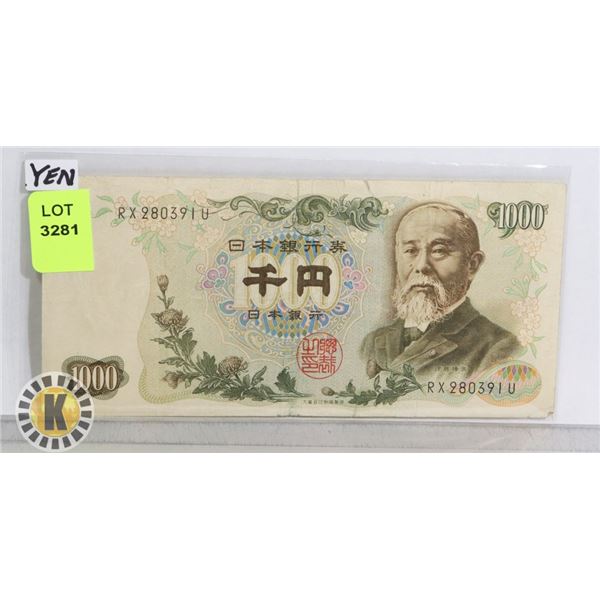1000 YEN BANK NOTE