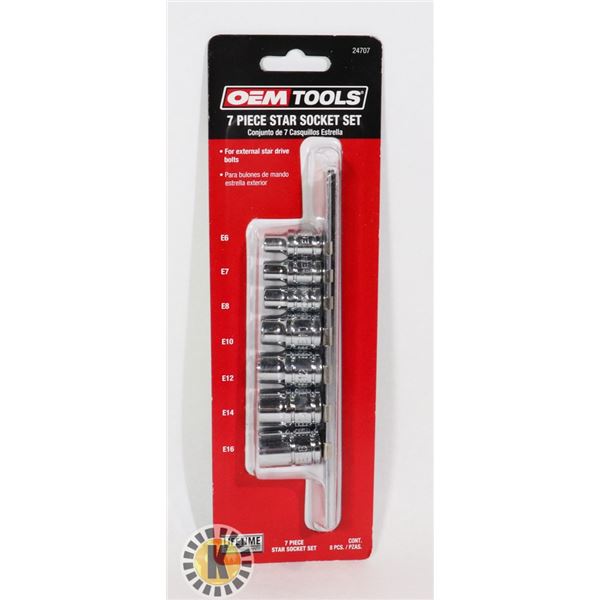 NEW OEM TOOLS 7 PC STAR SOCKET SET