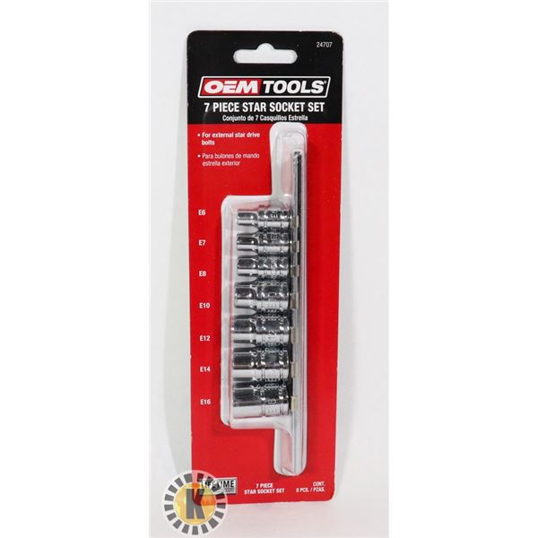 NEW OEM TOOLS 7 PC STAR SOCKET SET