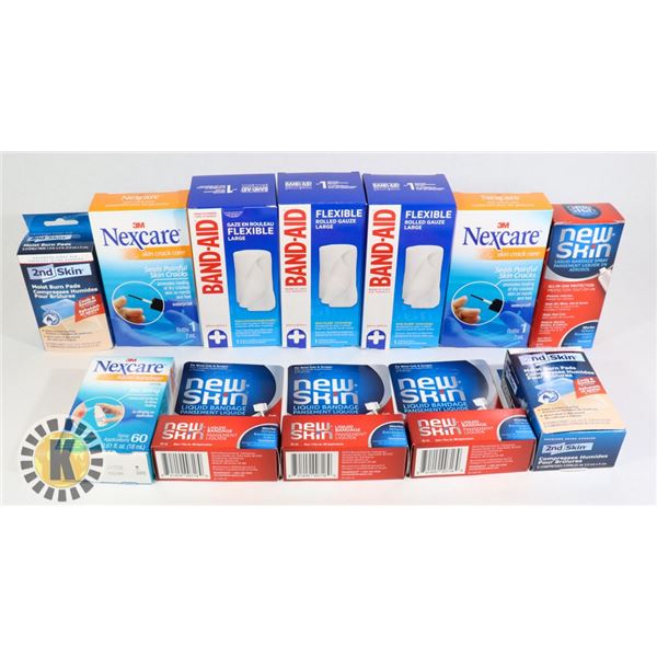 BAG OF BAND-AID AND SKIN CARE TREATMENT