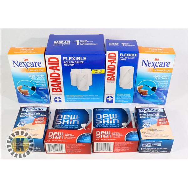 BAG OF BAND-AID AND SKIN CARE TREATMENT