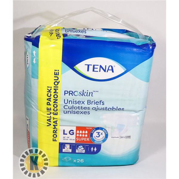 PACK OF TENA SIZE LARGE JUMBO PACK