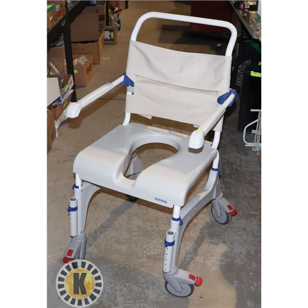 AQUATEC ROLLING CHAIR WITH HOLE FOR BEDPAN