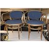 Image 1 : PAIR OF VINTAGE WOOD/ FABRIC CHAIRS
