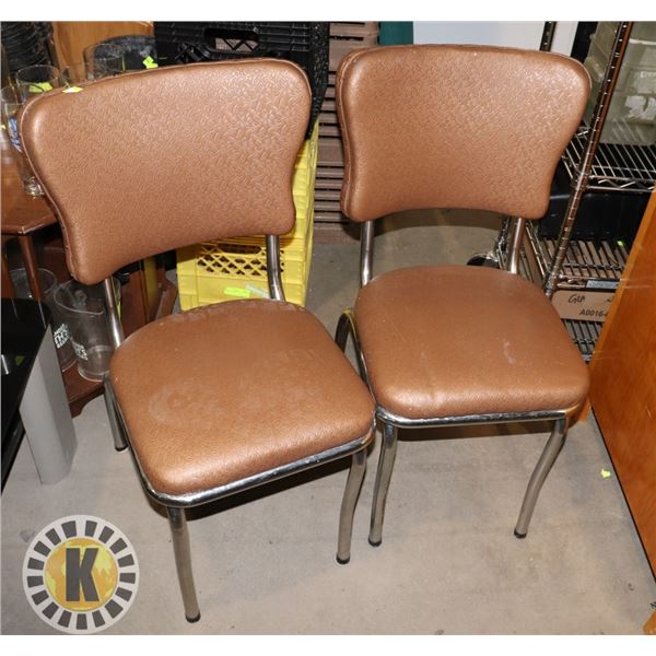 PAIR OF VINTAGE CHROME LEG CHAIRS