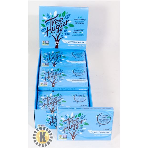 BOX OF TREE HUGGER PEPPERMINT GUM - 12 PACKS