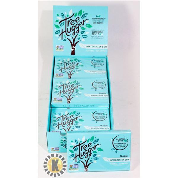 BOX OF TREE HUGGER WINTERGREEN GUM - 12 PACKS