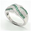 Image 3 : SILVER EMERALD CZ(1.8CT) RHODIUM PLATED RING