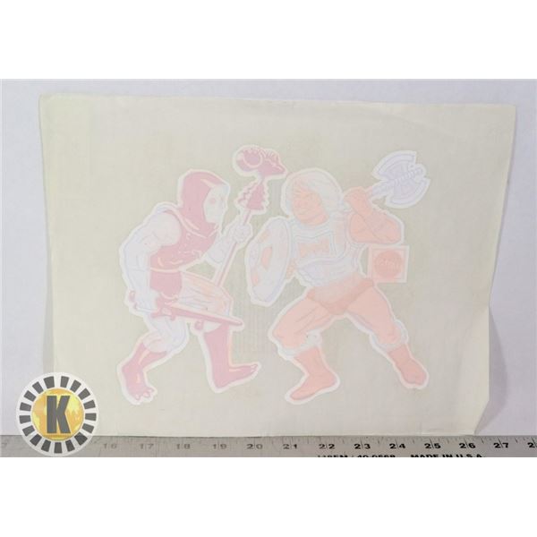 VINTAGE HE-MAN AND SKELETOR IRON ON PATTERN