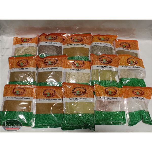 FLAT OF 15 PACKS OF ASSORTED SPICES