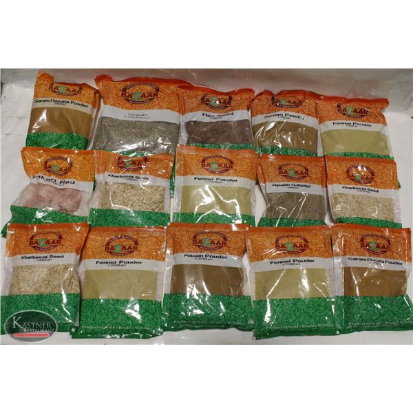 FLAT OF 15 PACKS OF ASSORTED SPICES