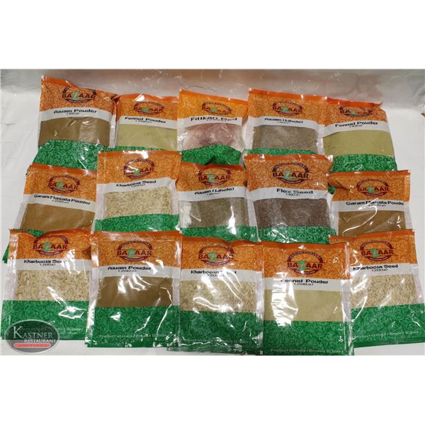 FLAT OF 15 PACKS OF ASSORTED SPICES