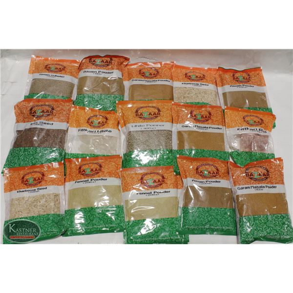 FLAT OF 15 PACKS OF ASSORTED SPICES
