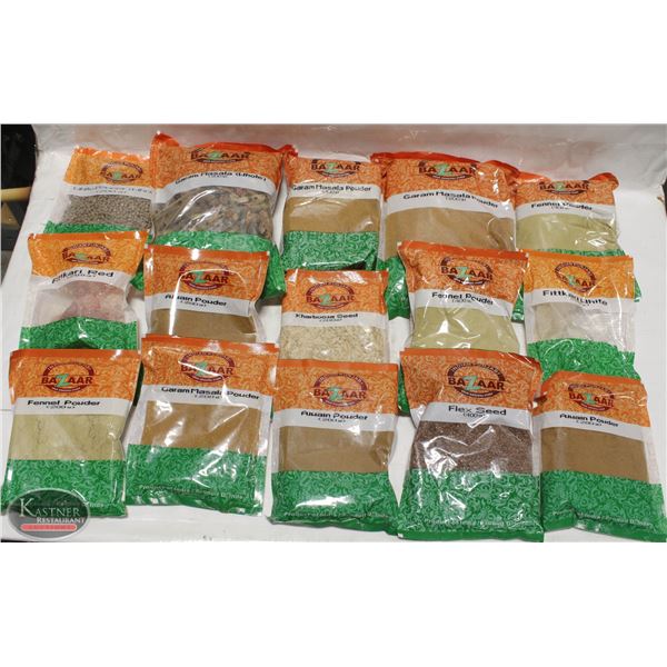 FLAT OF 15 PACKS OF ASSORTED SPICES