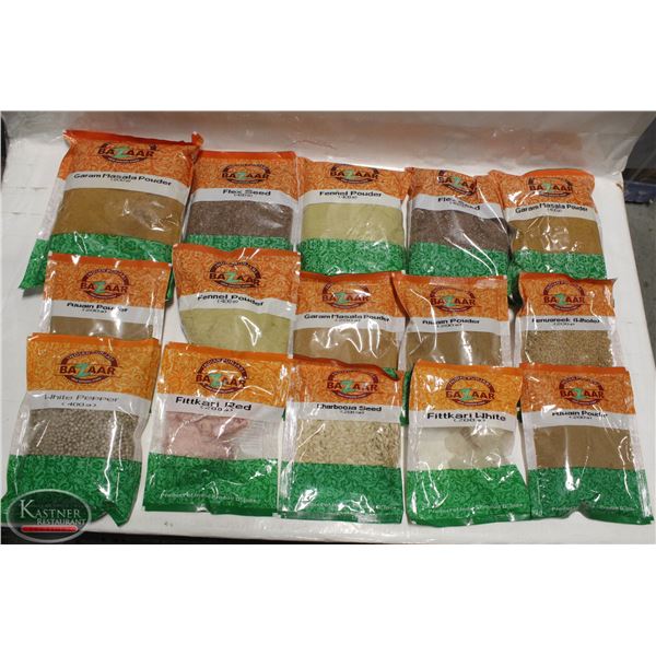 FLAT OF 15 PACKS OF ASSORTED SPICES