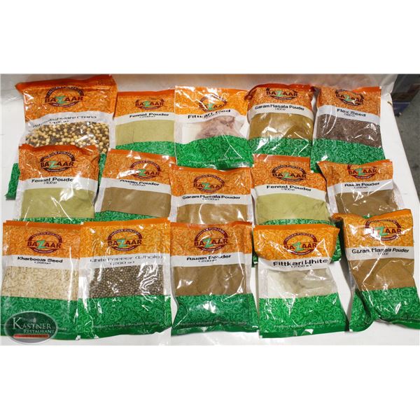 FLAT OF 15 PACKS OF ASSORTED SPICES