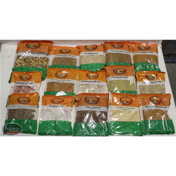 FLAT OF 15 PACKS OF ASSORTED SPICES
